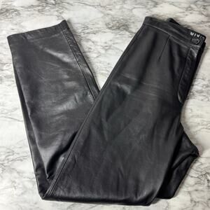 Mixit 90s Y2K Black Soft Leather High Rise Straight Leg Pants Womens Size 6